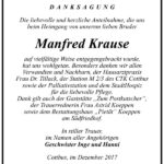 Danksagung Manfred Krause