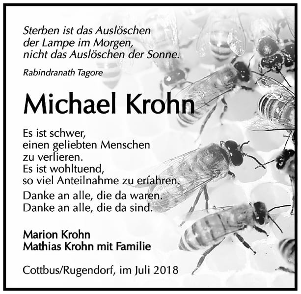 Danksagung Michael Krohn