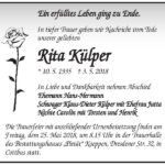 Traueranzeige Rita Külper