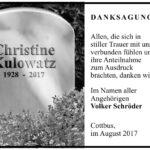 Danksagung Christine Kulowatz