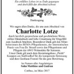 Danksagung Charlotte Lotze