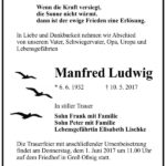 Traueranzeige Manfred Ludwig