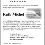 Danksagung Ruth Michel