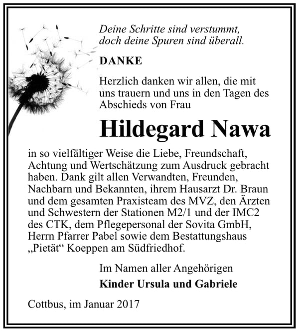 Danksagung Hildegard Nawa