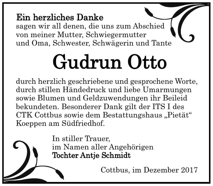 Danksagung Gudrun Otto