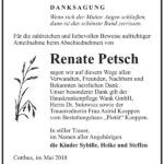 Danksagung Renate Petsch