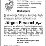 Danksagung Jürgen Pirschel