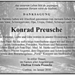 Danksagung Konrad Preusche