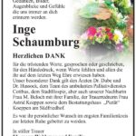 Danksagung Inge Schaumburg