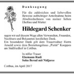 Danksagung Hildegard Schenker
