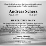 Danksagung Andreas Scherz