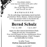 Danksagung Bernd Schulz