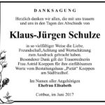 Danksagung Klaus-Jürgen Schulze