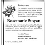 Danksagung Rosemarie Stoyan