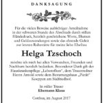 Danksagung Helga Tzschoch