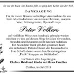 Danksagung Peter Volkers