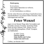 Danksagung Peter Wenzel