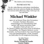Danksagung Michael Winkler