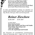 Traueranzeige Reiner Zieschow