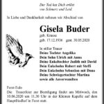 Traueranzeige Gisela Buder, geb. Krause