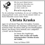 Danksagung Christa Kraska