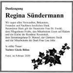 Danksagung Regina Sündermann