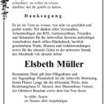 Danksagung Elsbeth Müller