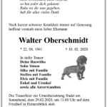 Traueranzeige Walter Oberschmidt