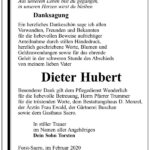 Danksagung Dieter Hubert