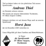 Nachruf Horst Jaxa