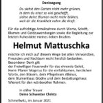 Danksagung Helmut Mattuschka