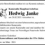 Nachruf Hedwig Janke