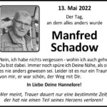 Jahresgedenken Manfred Schadow