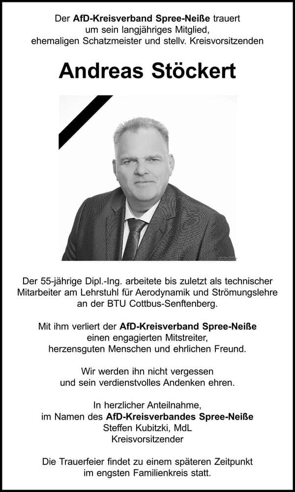 Nachruf Andreas Stöckert