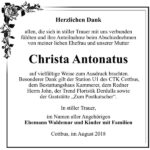 Danksagung Christa Antonatus