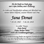 Traueranzeige Jana Donat