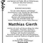 Danksagung Matthias Gierth