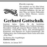 Danksagung Gerhard Gottschalk