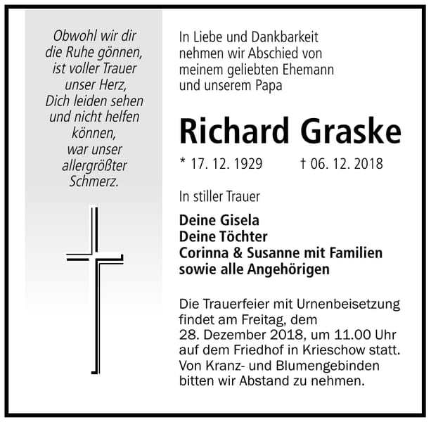 Traueranzeige Richard Graske