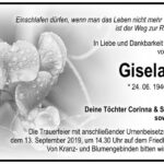 Traueranzeige Gisela Graske
