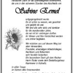 Danksagung Sabine Ermel