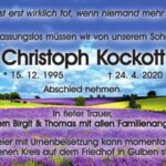 Traueranzeige Christoph Kockott