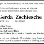 Traueranzeige Gerda Zschiesche