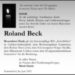 Danksagung Roland Beck