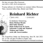 Traueranzeige Reinhard Richter