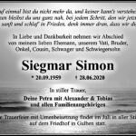 Traueranzeige Siegmar Simon