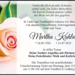 Traueranzeige Martha Kuhla