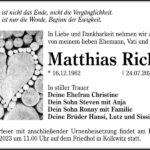 Traueranzeige Matthias Richter