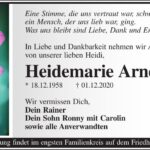 Traueranzeige Heidemarie Arndt, geb. Pfaffe