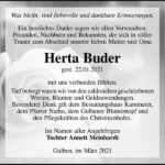 Danksagung Herta Buder